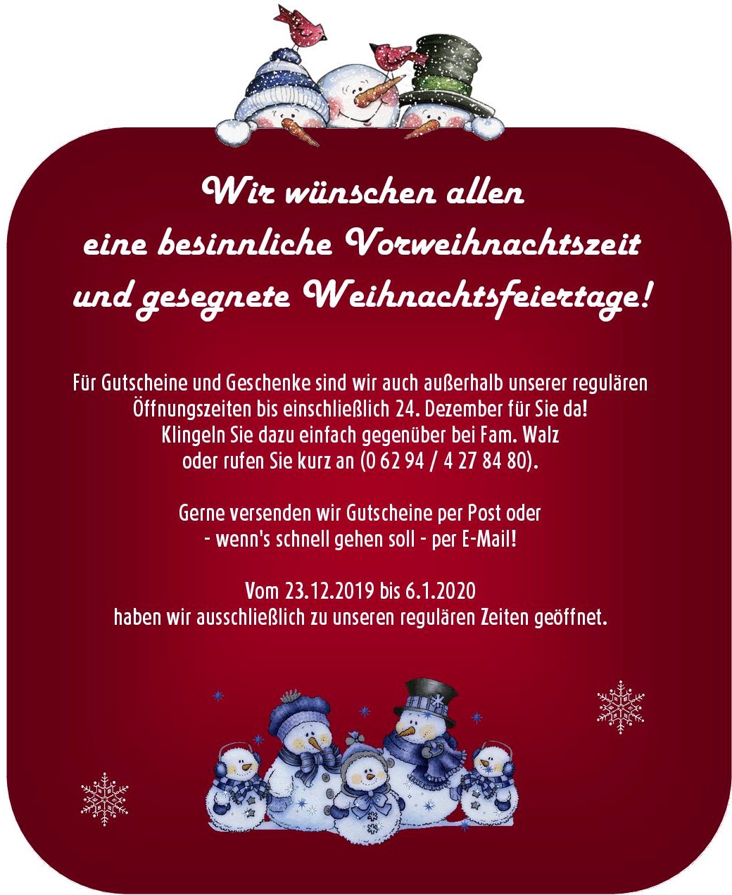 Weihnachtswünsche 2019